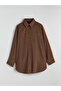 Lcw Modest Brown Women's Corduroy Shirt Tunic - 5