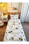 Construction Machinery Road Patterned Baby and Children Printed Single Pique Set 160x230 white - 3
