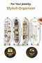Foldable Mirrored and Standing Jewelry Organizer White