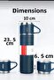 Stainless Steel Thermos Blue Color 3 Glass Thermos Set Vacuum Thermos Set - 4