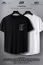 Touch Me Printed Oval Cut T-Shirt Set of 2 - 2