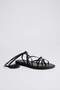 Black Ankle Strap Flip Flops Women's Sandals Takss25Sd00021 - 2