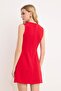 Wardrope Essentials Kırmızı Kolsuz V Yaka Mini Dokuma Elbise TWOSS26EL00298 - 4