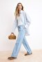 Açık Mavi More Sustainable DÖKÜMLÜ Normal Bel %100 Pamuk Wide Leg Jeans TWOSS26JE00135 - 4
