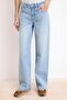 Açık Mavi More Sustainable DÖKÜMLÜ Normal Bel %100 Pamuk Wide Leg Jeans TWOSS26JE00135 - 5