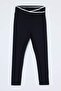 Black Soft Brushed Fabric Piping Detailed Flexible Knitted Plus Size Leggings Tbbss26Bv00001 - 4