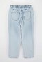 Açık Mavi Yüksek Bel Beli Lastikli %100 Pamuk Non-Stretch Büyük Beden Mom Jeans TBBSS26CJ00026 - 10