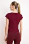 Bordo Soft Fırçalı Kumaş Örme Spor T-Shirt THMSS26TS00004 - 5