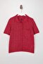 Red Cotton Blend Buttoned Knitwear Blouse Twoss26Bz00294 - 5