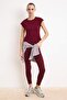 Bordo Soft Fırçalı Kumaş Örme Spor T-Shirt THMSS26TS00004 - 3