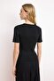Siyah V Yaka Dantel Detaylı Fitted Fitilli Triko Bluz TWOSS26BZ00124 - 7