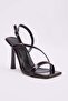 Kahverengi Rugan Bantlı Kadın 10 cm Topuklu Sandalet TAKSS24TO00002 - 2