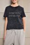 Teen Antrasit Slogan Regular Kalıp Eskitme/Soluk Efektli Tok %100 Pamuk Örme T-Shirt TWOSS26TS00015 - 7