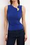 Cobalt Fitted/Cut-Out Detailed Accessory Stretch Knitted Blouse Twoss25Bz00402 - 3