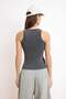 Anthracite Fitted/Body-Fitting Pool Neck Sleeveless Ribbed Flexible Knitted Undershirt Twoss26Al00050 - 4