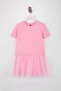 Pembe Kız Çocuk Tül Kısa / Mini Düz Örme Elbise TKDSS26EL00016 - 3