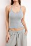 Navy Blue-Grey Regular Halter Neck Sleeveless Cotton Ribbed Knitted Undershirt Twoss26Al00026 - 3