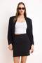Black Straight Pencil Slit Normal Waist Mini Interlock Knitted Skirt Twoss26Et00064 - 2