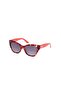 Square red gradient smoke sunglasses