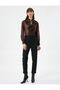 Floral Chiffon Shirt Ruffled Collar with Tie Detail Long Sleeves - 2