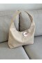 New Season Large Casual Cream Leather Shoulder Bag