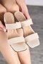 Daily Women's Beige Slippers, Double Banded Thick Heel and Simple Comfortable Soft Sole 271 - 3