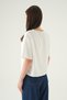Ecru Crew Neck Short Sleeve Blouse 8274A - 5