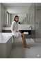Red Chicory Bamboo Hooded Peshtemal Bathrobe - 3