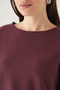 Plum Crew Neck Short Sleeve Blouse 8274A - 4
