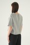 Gray Crew Neck Short Sleeve Blouse 8274A - 5