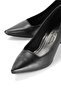 Abbey Black Leather Medium Heel (4-6 cm) Classic Heeled Shoes - 6