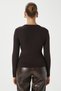 Women's Kelly Lux Touch Gold Button Detail Brown Blouse - 7