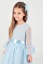 Kids Girls Buckled and Tulle Lace Trendy Evening Dress Ak2209 - 4