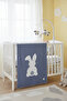 Rabbit Patterned Cotton Knitwear Baby Blanket Chinchilla Blue 80x100 - 3
