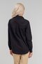 Women's Front and Back Oval Cotton Woven Fabric Sleeve Britli Shirt Black - 7