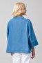 Women's Shirt Collar Neck Indigo Blue Thin Denim Fabric Blouse with Cuffs on the Sleeve - 5
