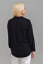 Women's Front Back Oval Oval Printed Cotton Lycra Knitted Fabric Shirt Black Heart Print - 5