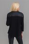 Women's Black Color Faux Leather Robe Cotton Lycra V-Neck Tunic - 5