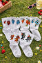 6-Piece Cute Character Fire & Water Cotton College Socks - 3