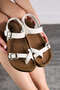 Flip Flops Women's White Sandals Comfortable Orthopedic Cork Sole Adjustable Buckle Velcro 34174 - 4