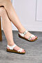Flip Flops Women's White Sandals Comfortable Orthopedic Cork Sole Adjustable Buckle Velcro 34174 - 2