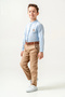 boy / long sleeve crew neck / shirt trousers / men's suit with belt - 3