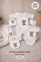 Baby Girl-Boy 6 Piece White Koala Patterned Hospital Release Outfit 100% Cotton 0-3 Months - 2