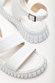 Women's White Ankle Strap Single Strap Poly High Sole Sandals - 3