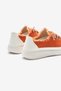 Women's Orange Poly Sole Denim Fabric Stone Lace-Up Sports Shoes - 5