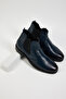 Men's Navy Blue Tonny Black Comfortable Fit Genuine Leather Men's Boots - 3