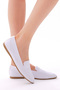 Women's White Comfortable Fit Flat Knitted Ballerinas - 2