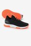 Unisex Black Orange Breathable Fabric Poly Sole Lace up Sports Shoes - 5