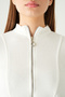 Ecru cu fermoar frontal Cardigan scurt 3080A - 4