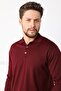 Burgundy Polo Collar Superfine Men's Knitwear Sweater